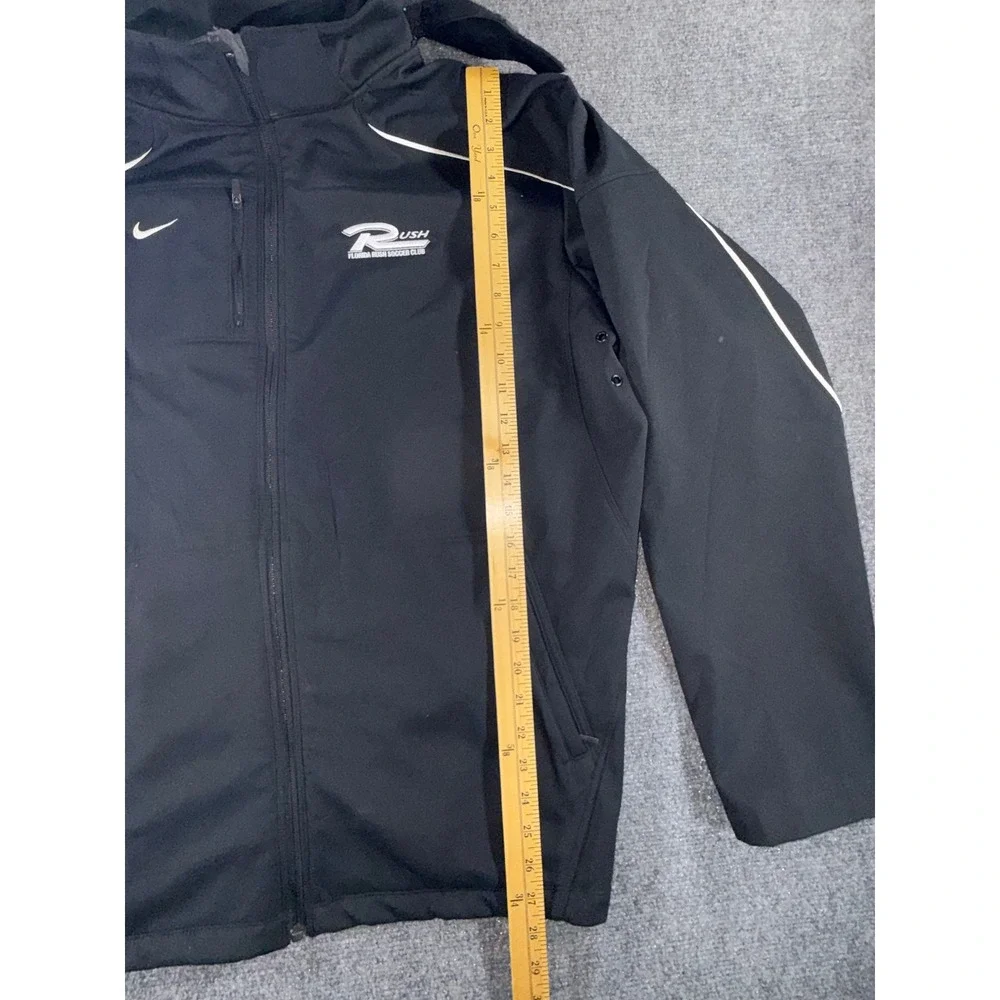Nike Florida Rush Soccer Club Softshell Jacket Black Full Zip Hooded Mens XL